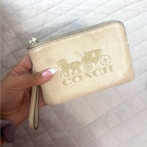 Coach Cream Wristlet